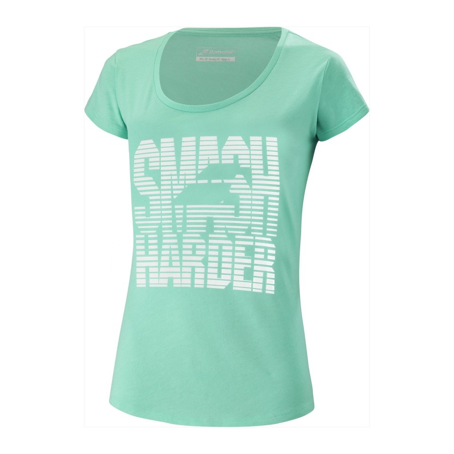 T-shirt Babolat EXERCISE Message Girl, zielony